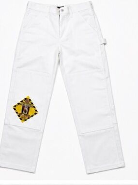 NWT Dickies White Double Knee Utility Pants Relaxed Fit 30x30 Workwear